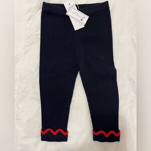 Jacadi Navy Blue Kids Leggings with Red Accents